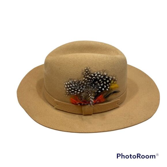 Vintage Adolfo II Fedora Style Wool Hat with Feathers and Hat Band - Picture 13 of 13
